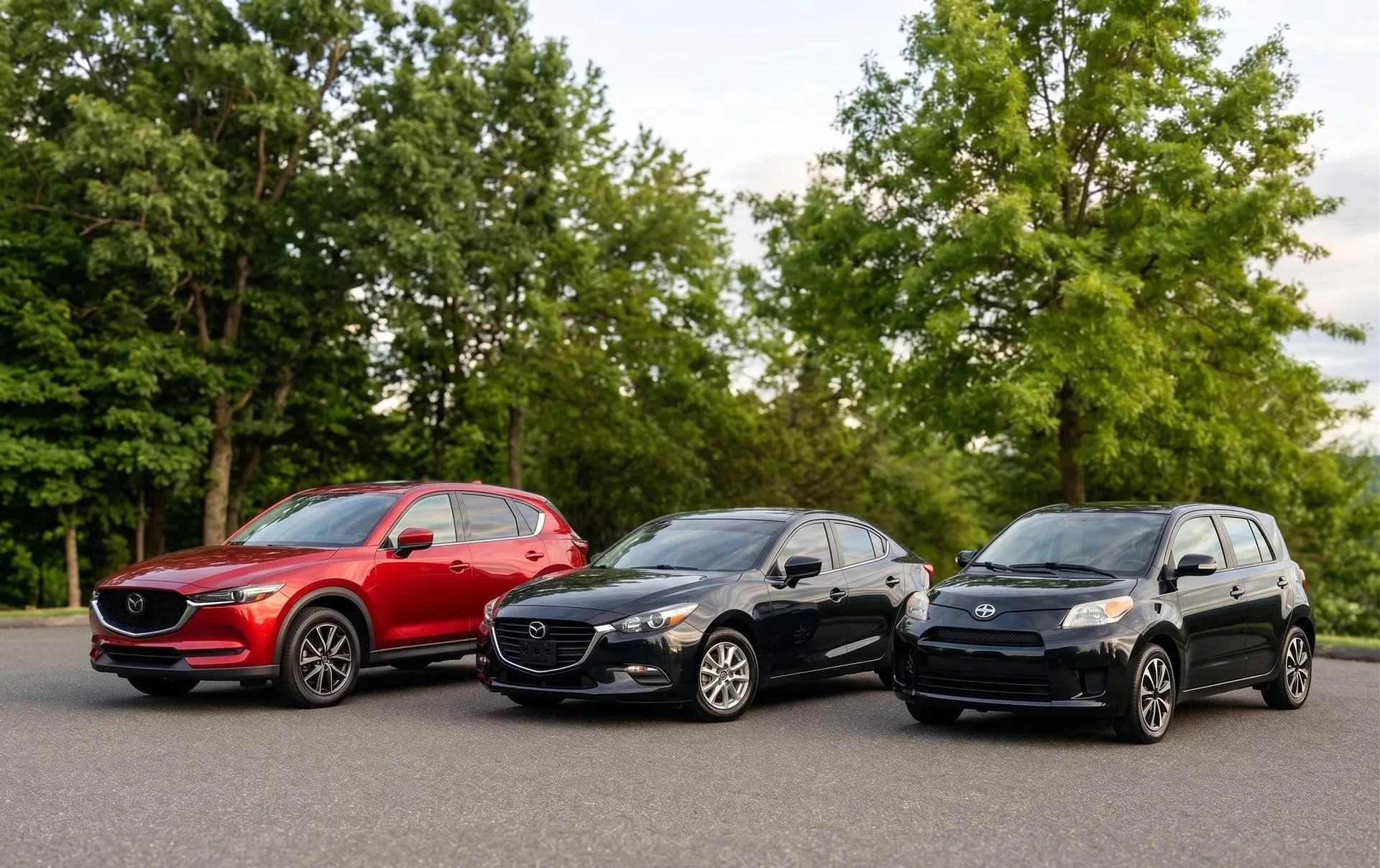 Cars lined up in urban setting