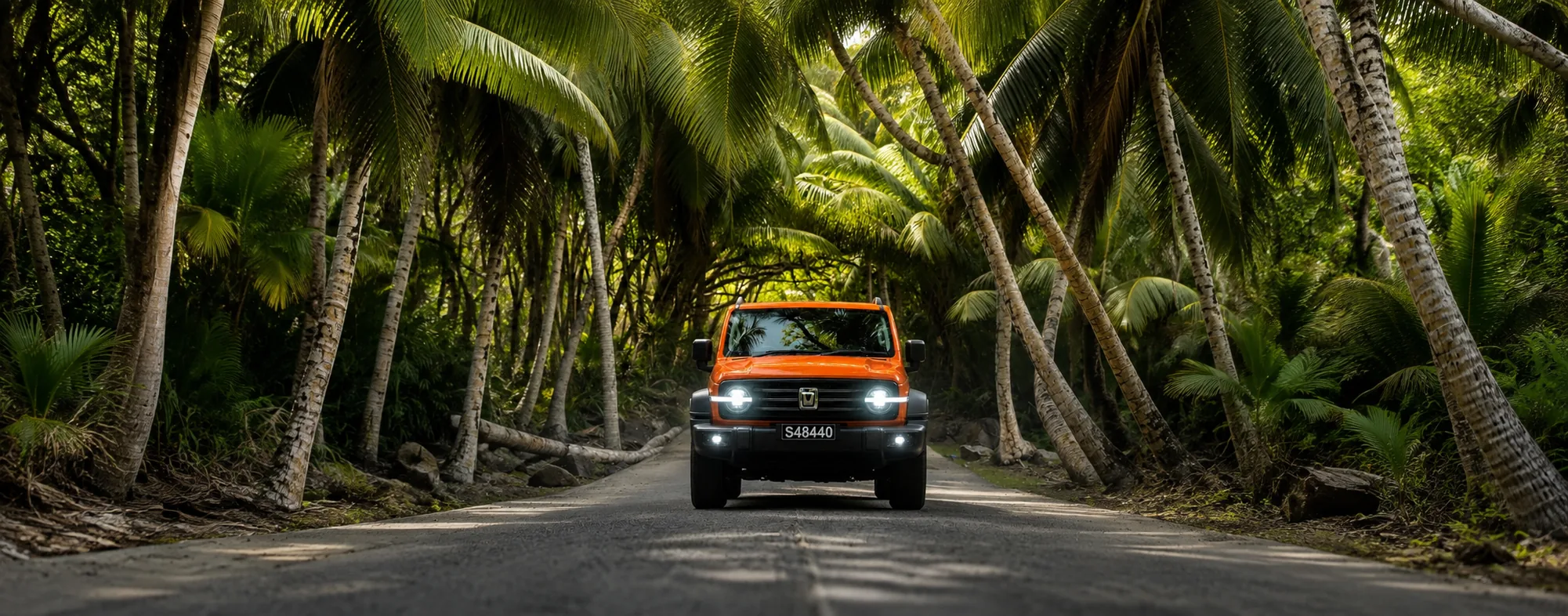 Car driving through Mahe road