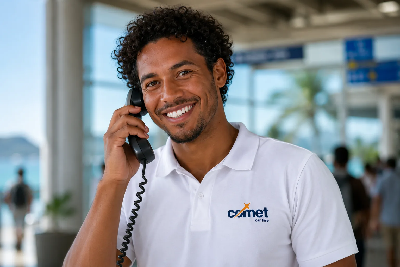 Seychellois speaking on the phone